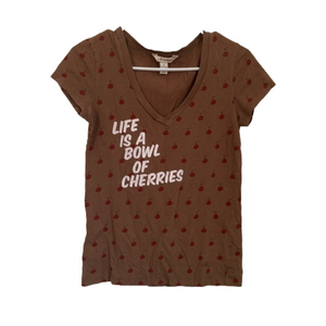Aeropostale Brown Cherries Top Size Small